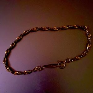 Gold over silver braided bracelet